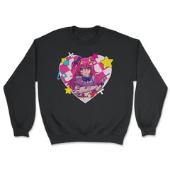 Harajuku Street Fashion Painter Heart Anime Girl graphic - Unisex Sweatshirt - Black