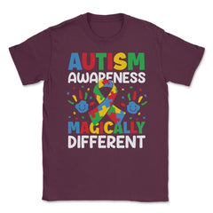 Autism Awareness Magically Different graphic Unisex T-Shirt - Maroon