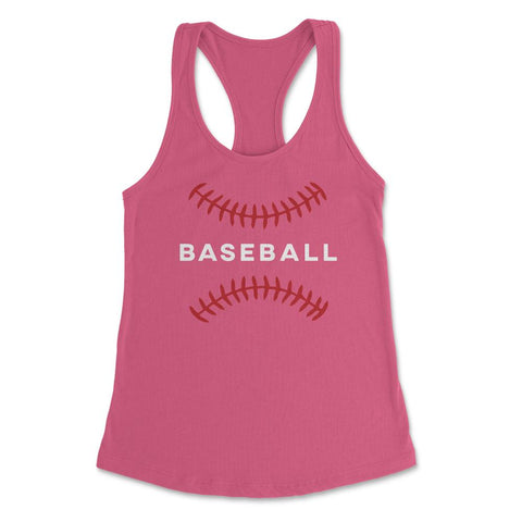 Baseball Lover Sporty Baseball Red Stitches Players Coach design - Hot Pink