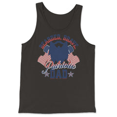 Bearded, Brave, Patriotic Dad 4th of July Independence Day print - Tank Top - Black