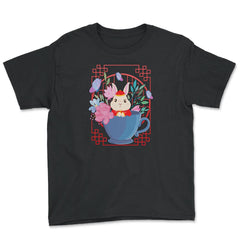Chinese New Year Rabbit 2023 Rabbit in a Teacup Chinese print - Youth Tee - Black