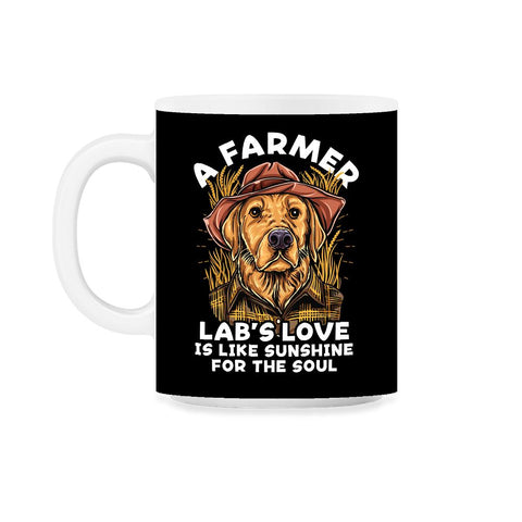 Labrador Farmer Lab’s Dog in Farmer Outfit Labrador design 11oz Mug - Black on White