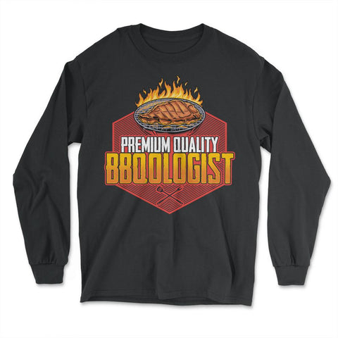 BBQuologist Funny Retro Grilling BBQ Meme product - Long Sleeve T-Shirt - Black