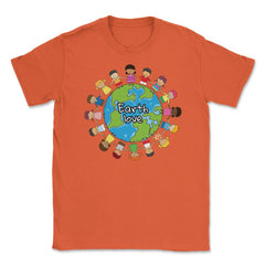 Happy Earth Day Children Around the World Gift for Earth Day print - Orange