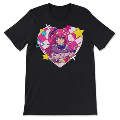 Harajuku Street Fashion Painter Heart Anime Girl graphic - Premium Unisex T-Shirt - Black