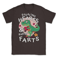 T-Rex Dinosaur Stealing Hearts and Blasting Farts product Unisex - Brown