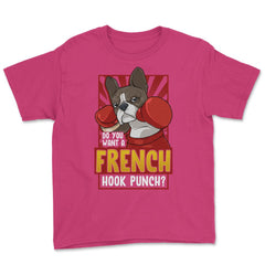 French Bulldog Boxing Do You Want a French Hook Punch? print Youth Tee - Heliconia