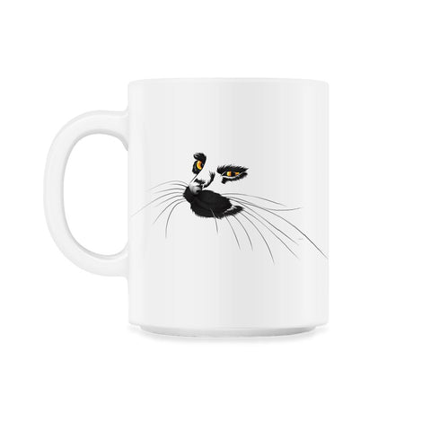 Black Cat Face Halloween T Shirt  & Gifts 11oz Mug