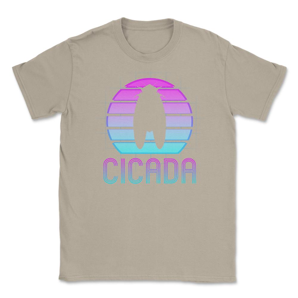 Retro Vintage Vaporwave Cicada Minimalist design Unisex T-Shirt - Cream