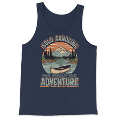 Solo Canoeing Where Tranquility Meets Adventure Canoeing graphic - Tank Top - Navy