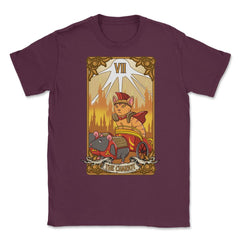 The Chariot Cat Arcana Tarot Card Mystical Wiccan product Unisex - Maroon