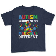 Autism Awareness Magically Different graphic Youth Tee - Navy