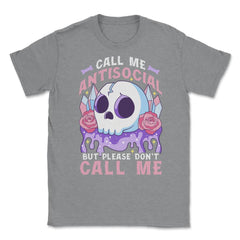 Pastel Goth Call Me Antisocial But Please Don’t Call Me design Unisex - Grey Heather