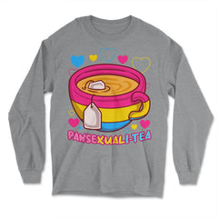 Pansexuali-Tea Funny Teacup LGBTQ+ Pansexual Pride print - Long Sleeve T-Shirt - Grey Heather