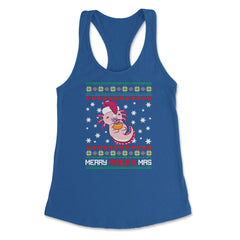 Christmas Kawaii Axolotl Merry Axolotlmas Funny Ugly Xmas print - Royal