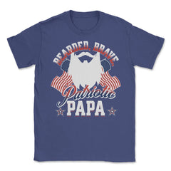Bearded, Brave, Patriotic Papa 4th of July Independence Day graphic - Purple