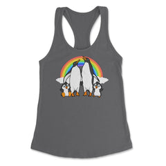 Rainbow Gay Penguin Family Cute Pride Gift graphic Women's Racerback - Dark Grey