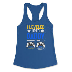 Funny Dad Leveled Up to Daddy Gamer Soon To Be Daddy graphic Women's - Royal