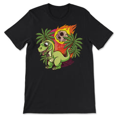 Asteroid Day T-Rex Dinosaur Hilarious Character Meme design - Premium Unisex T-Shirt - Black