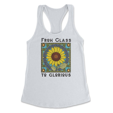 Stained Glass Art Sunflower Colorful Glasswork Design product Women's - White