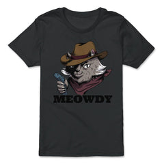 Meowdy Funny Mashup Between Meow and Howdy Cat Meme design - Premium Youth Tee - Black