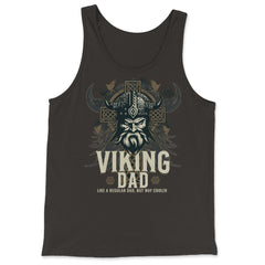 Viking Dad Like a Regular Dad but Way Cooler Viking Dad graphic - Tank Top - Black