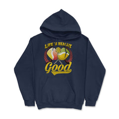 Life is Really Good with Pickleball & Paddles graphic - Hoodie - Navy