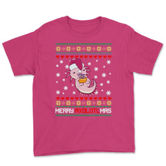 Christmas Kawaii Axolotl Merry Axolotlmas Funny Ugly Xmas print Youth - Heliconia
