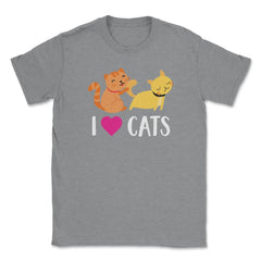 Funny I Love Cats Heart Cat Lover Pet Owner Cute Kitten product - Grey Heather