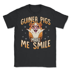 Guinea Pigs Make Me Smile Funny and Cute Cavy Lovers Gift  graphic - Black
