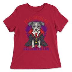 Pet-tacular Dog Halloween Design Graphic For Dog Lovers product - Women's Relaxed Tee - Red