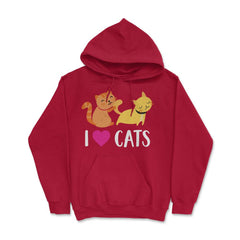 Funny I Love Cats Heart Cat Lover Pet Owner Cute Kitten product Hoodie - Red