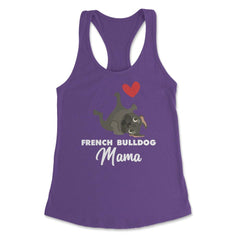 Funny French Bulldog Mama Heart Cute Dog Lover Pet Owner print - Purple