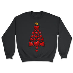 Christmas Tree Hearts For Her Funny Matching Xmas print - Unisex Sweatshirt - Black