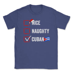 Nice Naughty Cuban Funny Christmas List for Santa Claus product - Purple