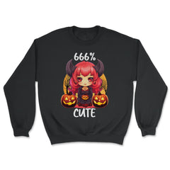 666% Cute Chibi Girl Devil Halloween design - Unisex Sweatshirt - Black