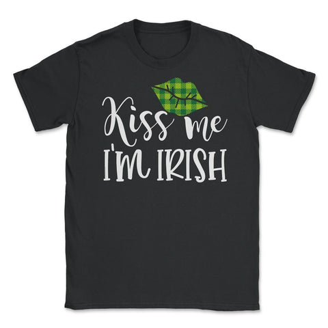 Kiss Me I’m Irish Green Lips Saint Patrick’s Day Women graphic Unisex - Black