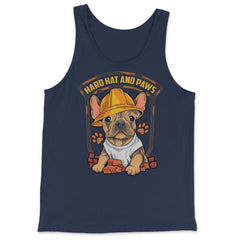 French Bulldog Construction Worker Hard Hat & Paws Frenchie design - Tank Top - Navy