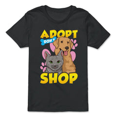 Adopt Don’t Shop Support Shelters and Rescue Organizations graphic - Premium Youth Tee - Black