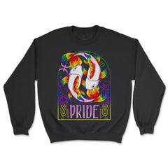 Gay Zodiac LGBTQ Zodiac Sign Pisces Rainbow Pride graphic - Unisex Sweatshirt - Black
