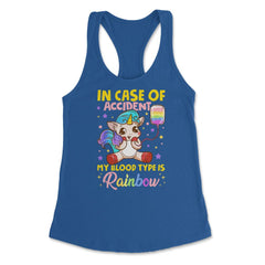 Pride Rainbow Unicorn in Case of Accident Funny Gift graphic Women's - Royal