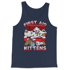 First Aid Kittens Pun Kawaii Kitties inside First Aid Box graphic - Tank Top - Navy