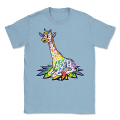 Rainbow Giraffe Gay Pride Gift product Unisex T-Shirt - Light Blue