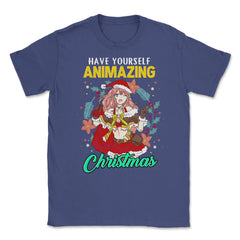 Animazing Christmas Santa Anime Girl with Poinsettias Funny product - Purple