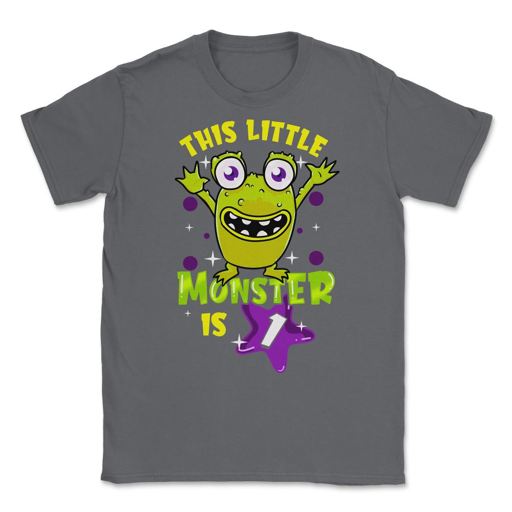 This Little Monster is One Funny 1rst Birthday Theme print Unisex