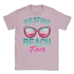 Resting Beach Face Summer Vacation Women print Unisex T-Shirt - Light Pink
