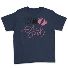 Funny Team Girl Baby Shower Gender Reveal Announcement product Youth - Navy