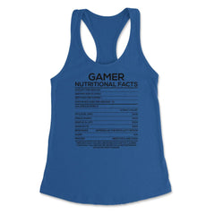Funny Gamer Nutritional Facts Video Gaming Humor Gamers graphic - Royal