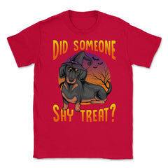 Did Someone Say Treat? Dachshund Dog Halloween Costume graphic Unisex - Red