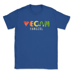 Vegan Fangirl Vegetable Lettering Cool Design print Unisex T-Shirt - Royal Blue